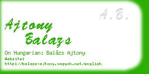 ajtony balazs business card